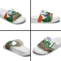 India 80th Independence Day Slide Sandals India Gate Peacock Lotus Heritage Landmarks