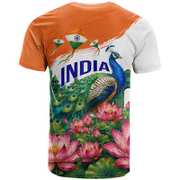 India 80th Independence Day T Shirt India Gate Peacock Lotus Heritage Landmarks