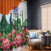 India 80th Independence Day Window Curtain India Gate Peacock Lotus Heritage Landmarks