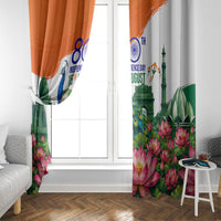 India 80th Independence Day Window Curtain India Gate Peacock Lotus Heritage Landmarks