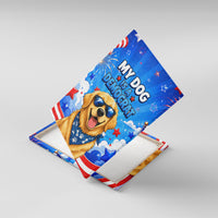 My Dog Is A Democrat Golden Retriever Canvas Wall Art Patriotic American Fireworks Cute Cartoon Dog