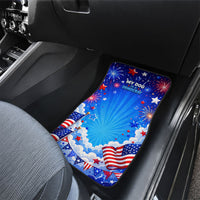 My Dog Is A Democrat Golden Retriever Car Mats Patriotic American Fireworks Cute Cartoon Dog