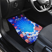 My Dog Is A Democrat Golden Retriever Car Mats Patriotic American Fireworks Cute Cartoon Dog