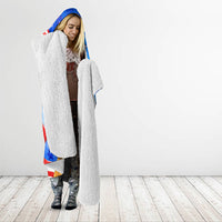 My Dog Is A Democrat Golden Retriever Hooded Blanket Patriotic American Fireworks Cute Cartoon Dog