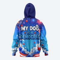 My Dog Is A Democrat Golden Retriever Hoodie Patriotic American Fireworks Cute Cartoon Dog