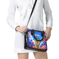 My Dog Is A Democrat Golden Retriever Shoulder Handbag Patriotic American Fireworks Cute Cartoon Dog