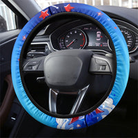 My Dog Is A Democrat Golden Retriever Steering Wheel Cover Patriotic American Fireworks Cute Cartoon Dog
