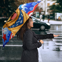 My Dog Is A Democrat Golden Retriever Umbrella Patriotic American Fireworks Cute Cartoon Dog