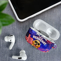 Golden Retriever My Dog Is A Democrat AirPods Case Patriotic Statue Of Liberty Fireworks