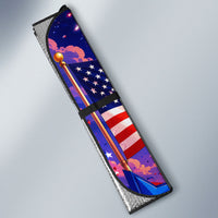 Golden Retriever My Dog Is A Democrat Auto Sun Shade Patriotic Statue Of Liberty Fireworks