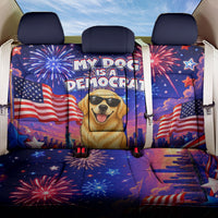 Golden Retriever My Dog Is A Democrat Back Car Seat Cover Patriotic Statue Of Liberty Fireworks