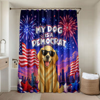 Golden Retriever My Dog Is A Democrat Bathroom Set Patriotic Statue Of Liberty Fireworks