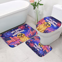 Golden Retriever My Dog Is A Democrat Bathroom Set Patriotic Statue Of Liberty Fireworks