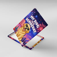 Golden Retriever My Dog Is A Democrat Canvas Wall Art Patriotic Statue Of Liberty Fireworks