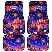 Golden Retriever My Dog Is A Democrat Car Mats Patriotic Statue Of Liberty Fireworks