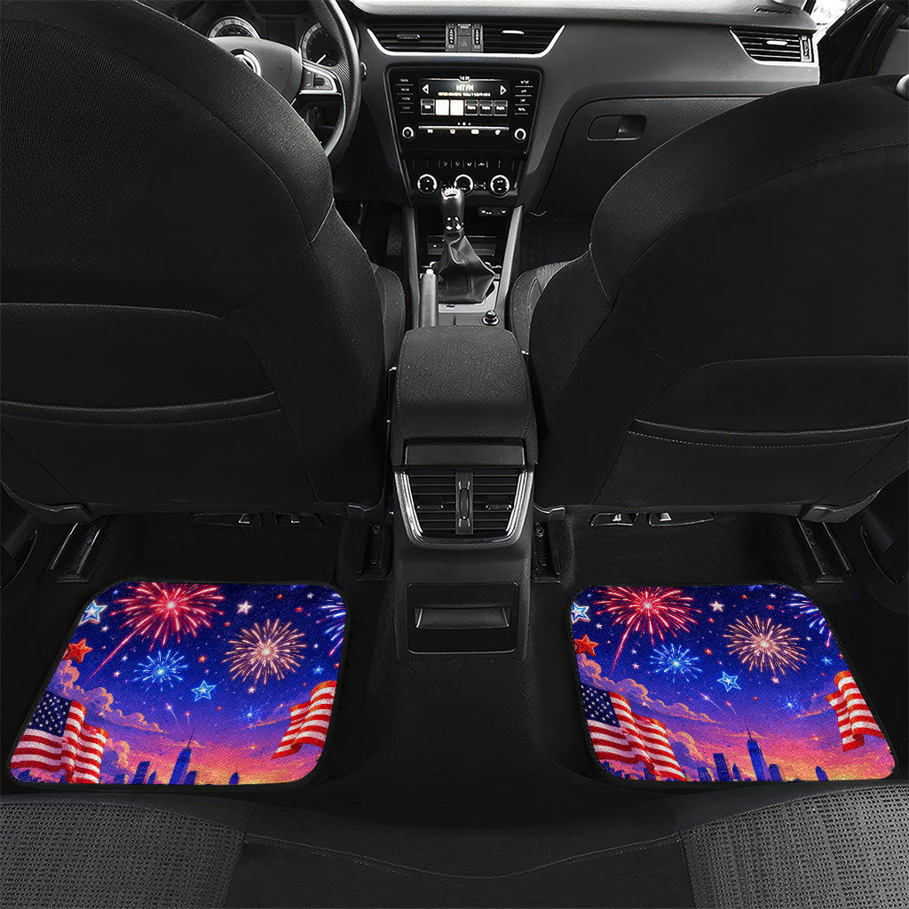 Golden Retriever My Dog Is A Democrat Car Mats Patriotic Statue Of Liberty Fireworks