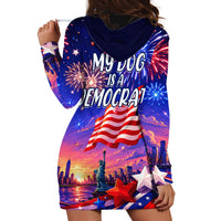 Golden Retriever My Dog Is A Democrat Hoodie Dress Patriotic Statue Of Liberty Fireworks