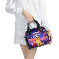 Golden Retriever My Dog Is A Democrat Shoulder Handbag Patriotic Statue Of Liberty Fireworks