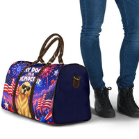 Golden Retriever My Dog Is A Democrat Travel Bag Patriotic Statue Of Liberty Fireworks