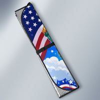 My Dog Is A Democrat Auto Sun Shade Golden Retriever Patriotic American Flag Graphic