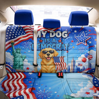 My Dog Is A Democrat Back Car Seat Cover Golden Retriever Patriotic American Flag Graphic