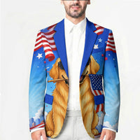 My Dog Is A Democrat Blazer Golden Retriever Patriotic American Flag Graphic