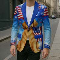 My Dog Is A Democrat Blazer Golden Retriever Patriotic American Flag Graphic
