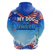 My Dog Is A Democrat Hoodie Golden Retriever Patriotic American Flag Graphic