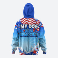 My Dog Is A Democrat Hoodie Golden Retriever Patriotic American Flag Graphic