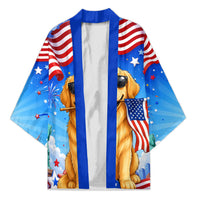 My Dog Is A Democrat Kimono Golden Retriever Patriotic American Flag Graphic