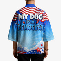 My Dog Is A Democrat Kimono Golden Retriever Patriotic American Flag Graphic
