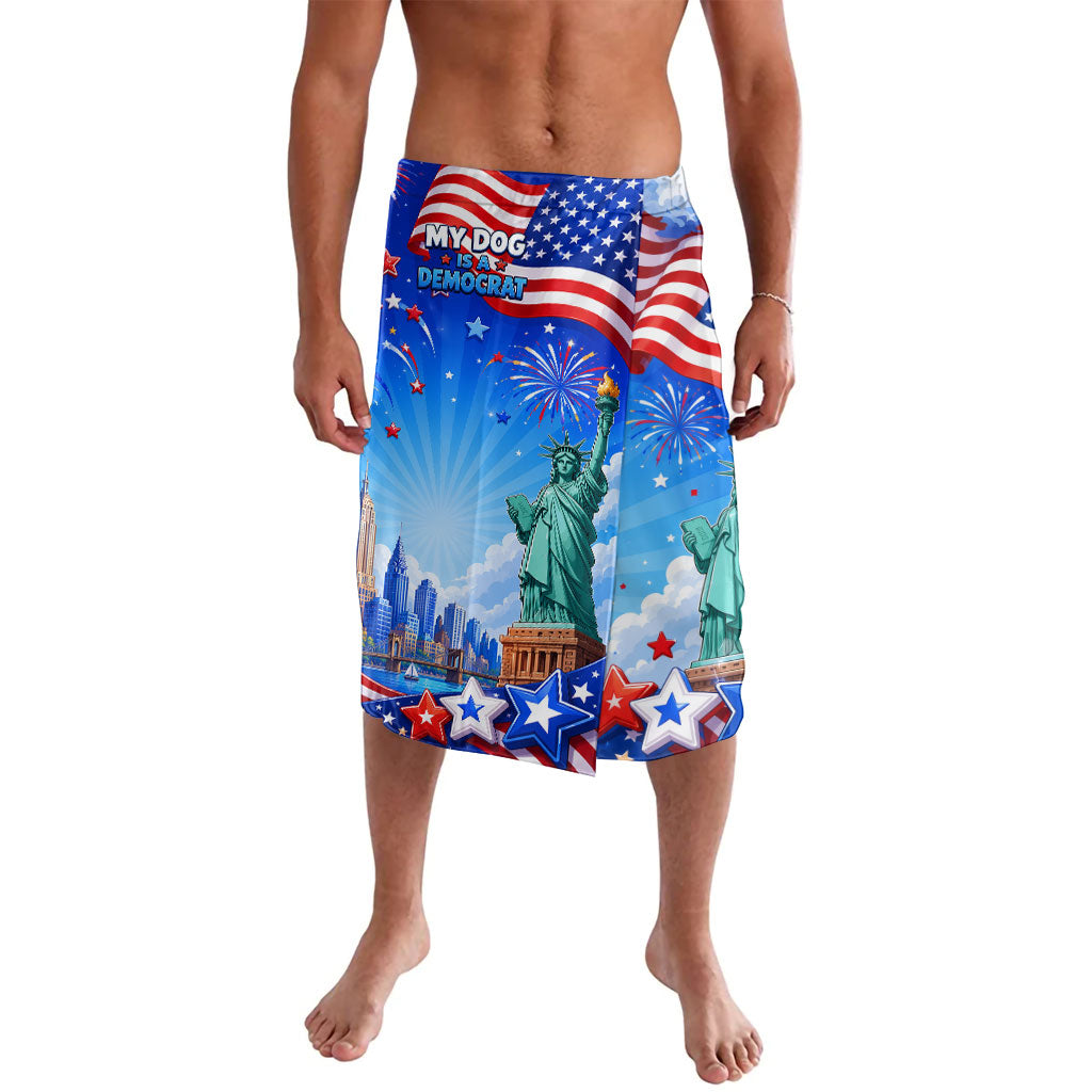 My Dog Is A Democrat Lavalava Golden Retriever Patriotic American Flag Graphic