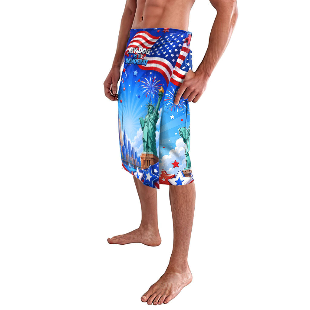 My Dog Is A Democrat Lavalava Golden Retriever Patriotic American Flag Graphic