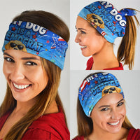 My Dog Is A Democrat Neck Gaiter Golden Retriever Patriotic American Flag Graphic