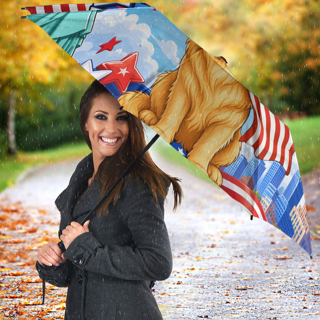 My Dog Is A Democrat Umbrella Golden Retriever Patriotic American Flag Graphic