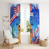 My Dog Is A Democrat Window Curtain Golden Retriever Patriotic American Flag Graphic