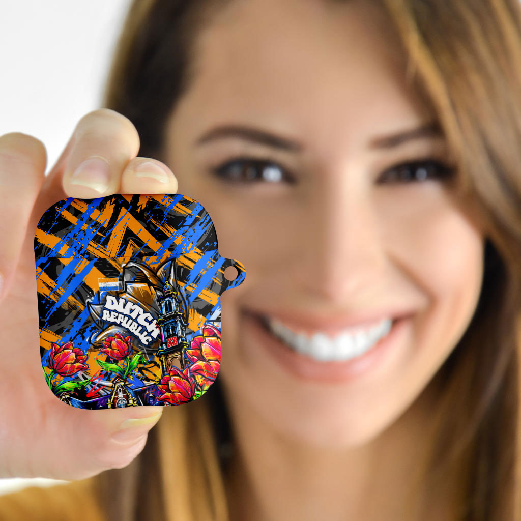 Amsterdam Dutch Republic Netherlands AirPods Case Urban Graffiti Patriotic Landmark Tulips