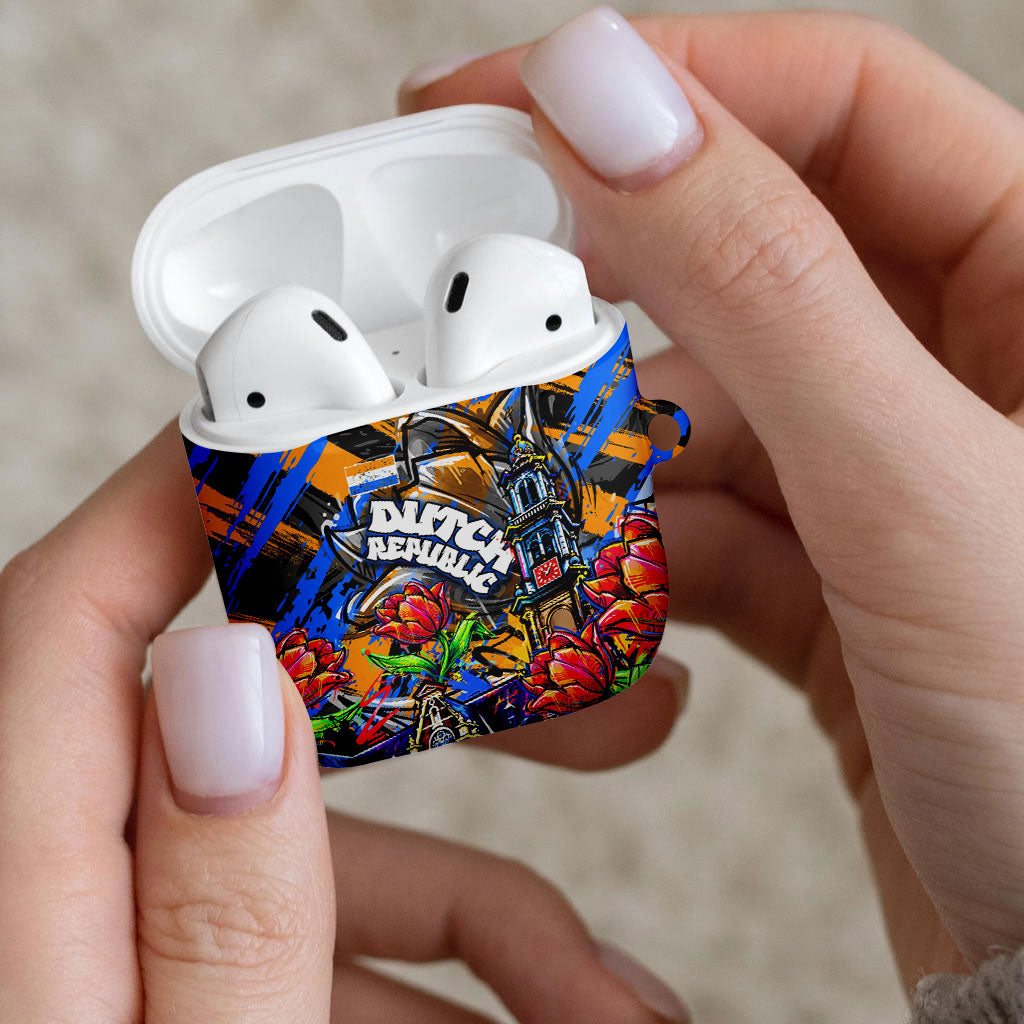 Amsterdam Dutch Republic Netherlands AirPods Case Urban Graffiti Patriotic Landmark Tulips