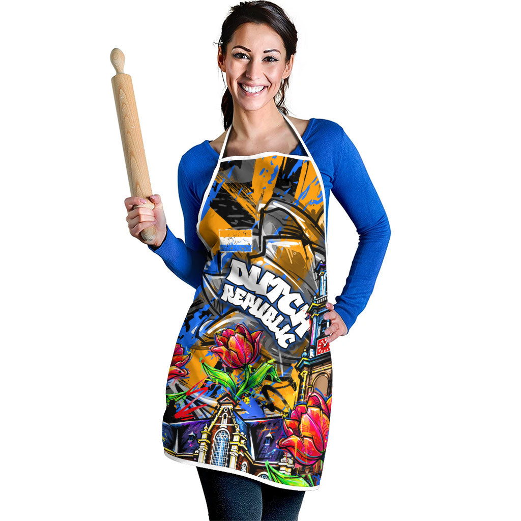 Amsterdam Dutch Republic Netherlands Apron Urban Graffiti Patriotic Landmark Tulips