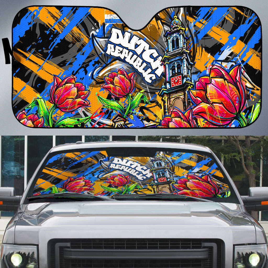 Amsterdam Dutch Republic Netherlands Auto Sun Shade Urban Graffiti Patriotic Landmark Tulips
