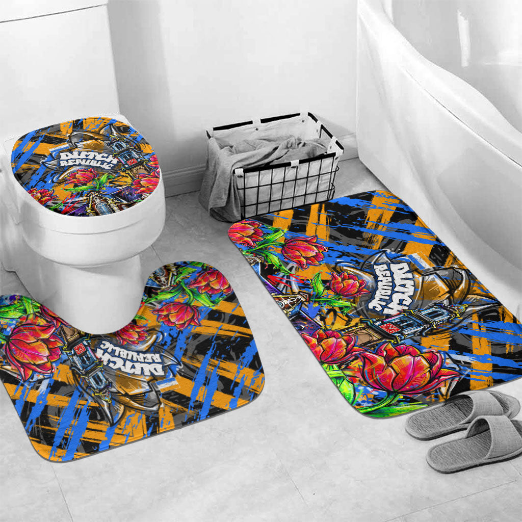 Amsterdam Dutch Republic Netherlands Bathroom Set Urban Graffiti Patriotic Landmark Tulips