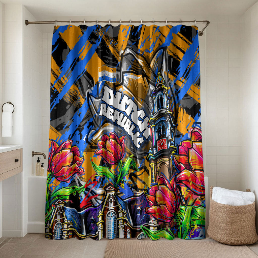 Amsterdam Dutch Republic Netherlands Bathroom Set Urban Graffiti Patriotic Landmark Tulips