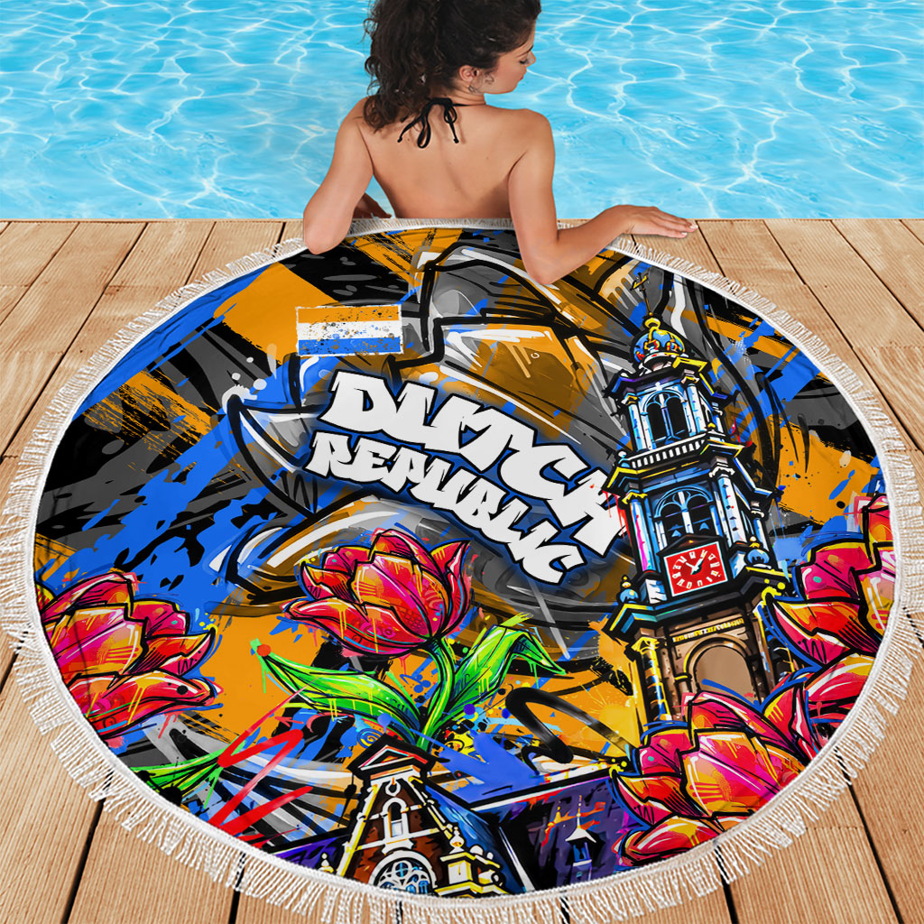 Amsterdam Dutch Republic Netherlands Beach Blanket Urban Graffiti Patriotic Landmark Tulips