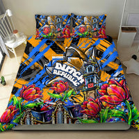 Amsterdam Dutch Republic Netherlands Bedding Set Urban Graffiti Patriotic Landmark Tulips