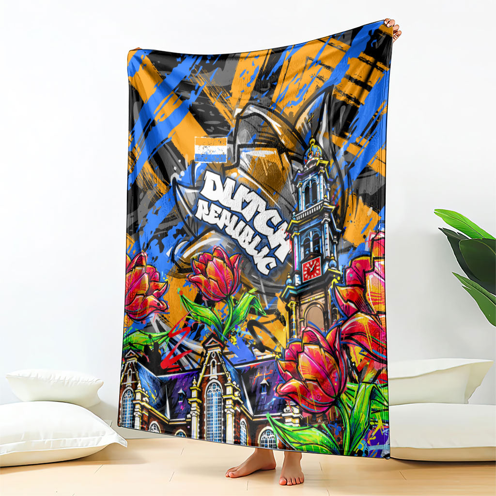 Amsterdam Dutch Republic Netherlands Blanket Urban Graffiti Patriotic Landmark Tulips