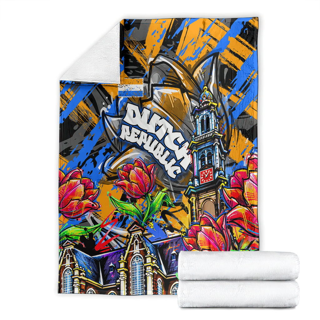 Amsterdam Dutch Republic Netherlands Blanket Urban Graffiti Patriotic Landmark Tulips