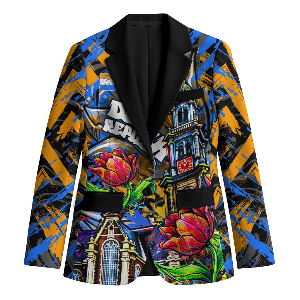 Amsterdam Dutch Republic Netherlands Blazer Urban Graffiti Patriotic Landmark Tulips