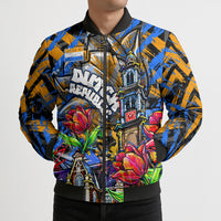 Amsterdam Dutch Republic Netherlands Bomber Puffer Jacket Urban Graffiti Patriotic Landmark Tulips
