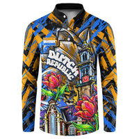 Amsterdam Dutch Republic Netherlands Button Sweatshirt Urban Graffiti Patriotic Landmark Tulips