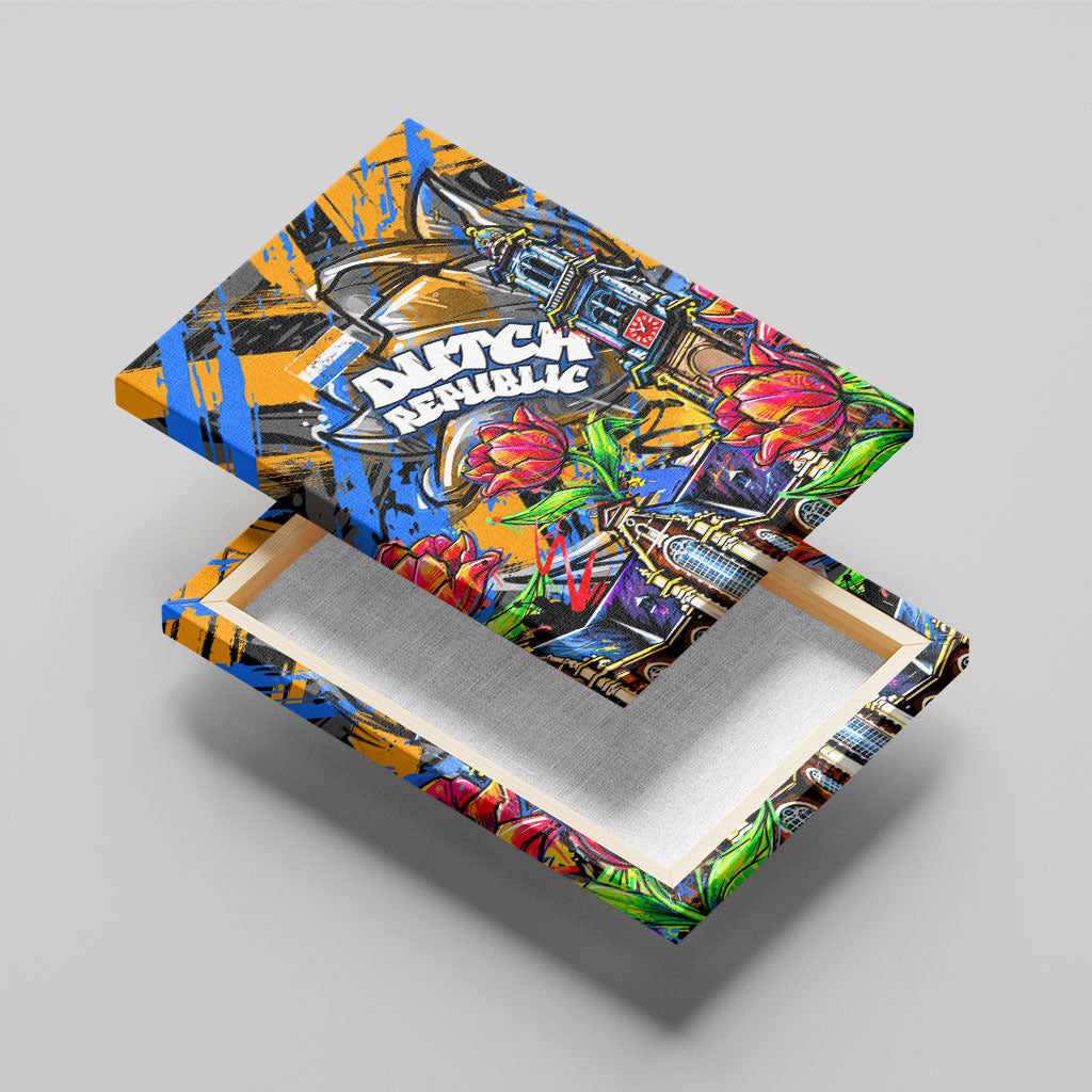Amsterdam Dutch Republic Netherlands Canvas Wall Art Urban Graffiti Patriotic Landmark Tulips